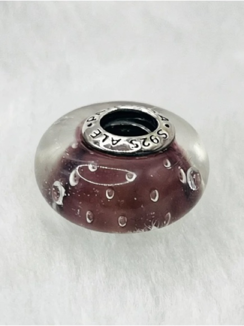 Authentic 925 Glass Bead in Mauve